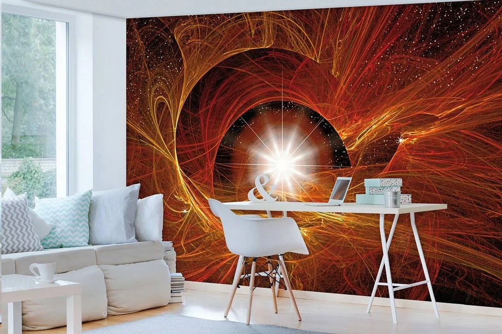 Fototapet - Abstract auriu Supernova (254x184 cm)