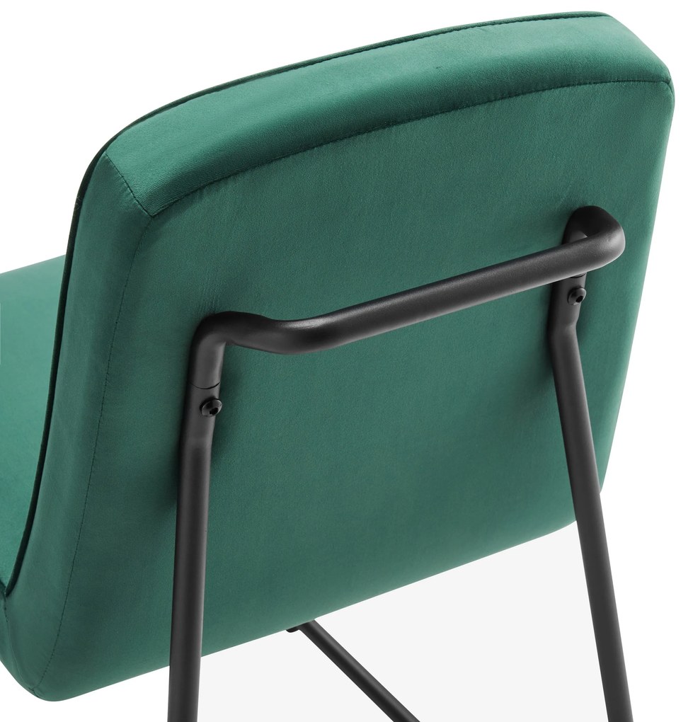 Set de 2 scaune de sufragerie din catifea, scaun tapițat cu spătar pentru sufragerie/living, 46x45x81,5 cm, Verde