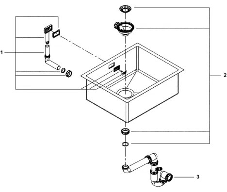 GROHE Chiuvetă de bucătărie K700 550 × 450 mm, inox - 31726SD0