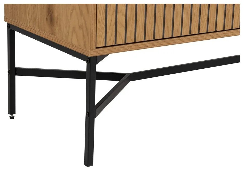 Comodă joasă cu aspect de lemn de stejar 180x70 cm Jaipur – Actona