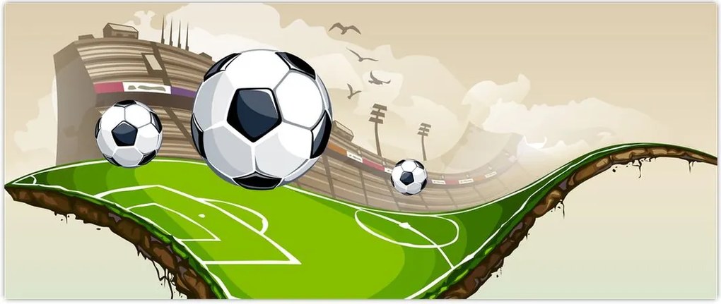 Tablou - Teren de fotbal (120x50 cm)