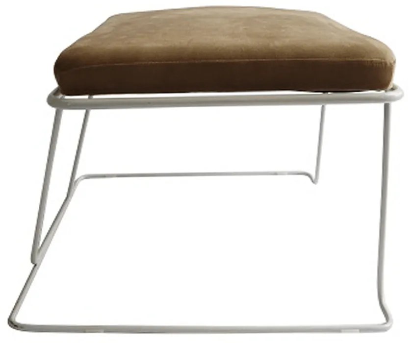 Taburet , material maro/ramă albă, MERANO YF-S02