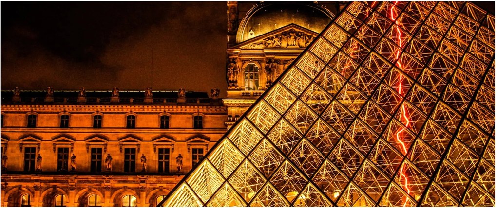 Tablou cu Louvre la Pris (120x50 cm)