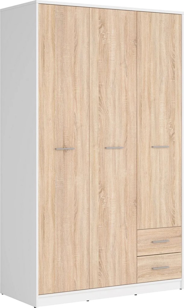 Dulap NEPO PLUS, stejar sonoma/alb, PAL, 119x55x197 cm