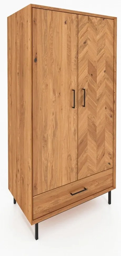 Șifonier din lemn de stejar 97x196 cm Abies – The Beds