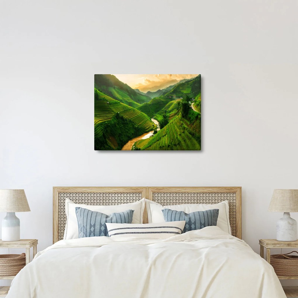 Tablou - Terase de orez Mu Cang Chai (70x50 cm)