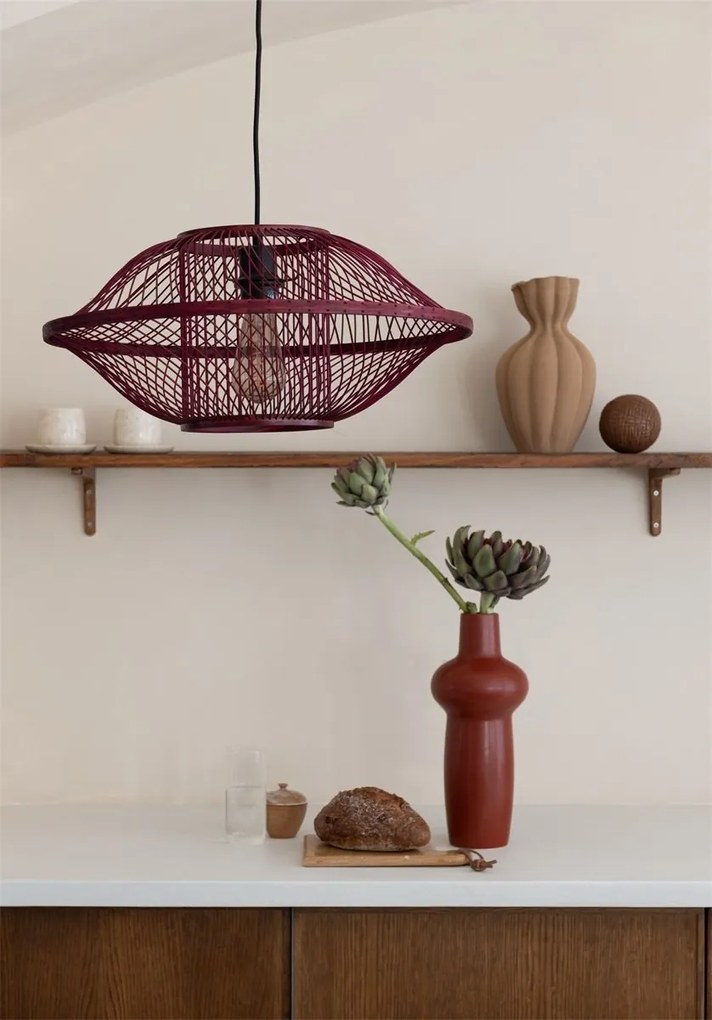 Lustra/Pendul Eco, Bambus, Maui visiniu, S