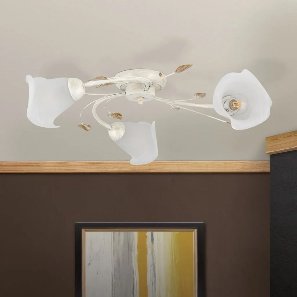 Lustra aplicata design elegant SISI 3L ivory-gold
