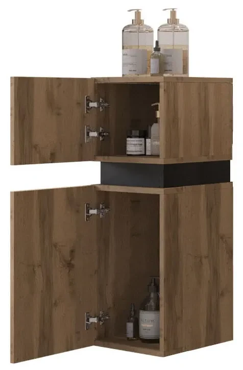 Zondo Dulap de baie 90 cm Trina (Stejar wotan). 1042154