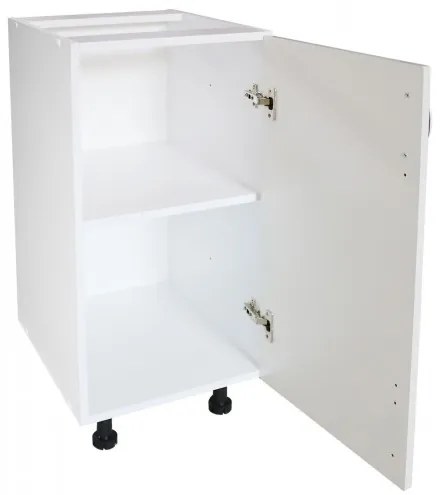 Corp inferior cu 1 usa Zebra, Alb/MDF Alb Lucios, fara blat, 40 x 82 x 50 cm