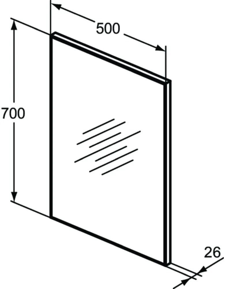 Oglinda dreptunghiulara 50 cm Ideal Standard S MirrorLight 500x700 mm