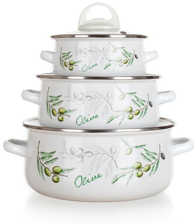 Set cratiţe emailate OLIVES, 6 piese