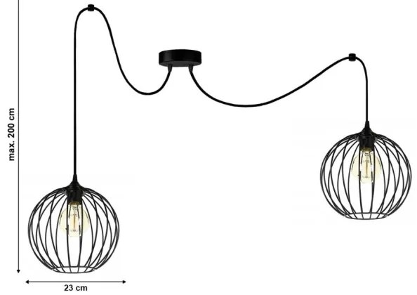Lustră pe cablu MATT 2xE27/60W/230V
