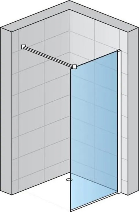 Paravan dus sticla walk-in 120x200 cm, bronz periat, sticla 8 mm, Ronal Easy Bronz periat, 1200x2000 mm