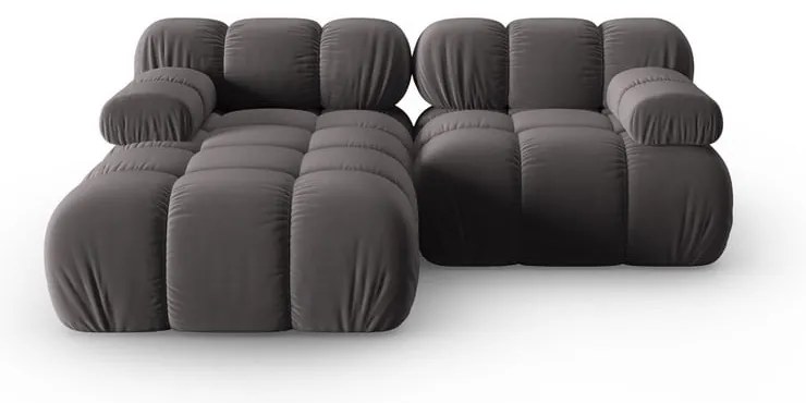 Canapea gri închis cu tapițerie din catifea 191 cm Bellis – Micadoni Home