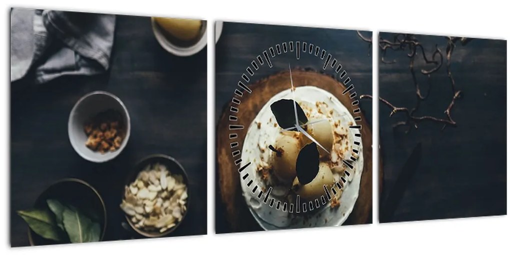 Tablou cu desert pe masă (cu ceas) (90x30 cm)