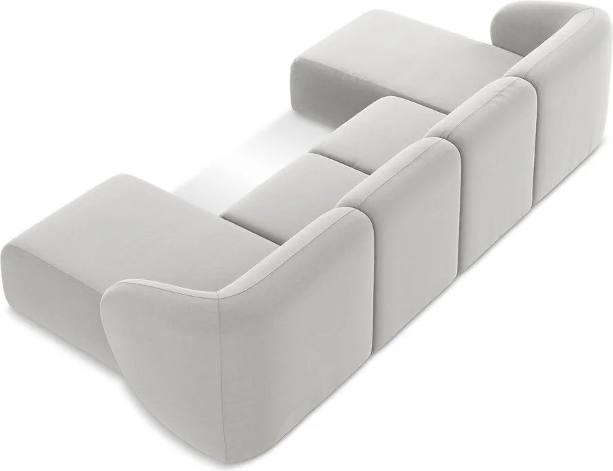 Colțar gri deschis cu tapițerie din catifea (în formă de "U") Lani – Makamii