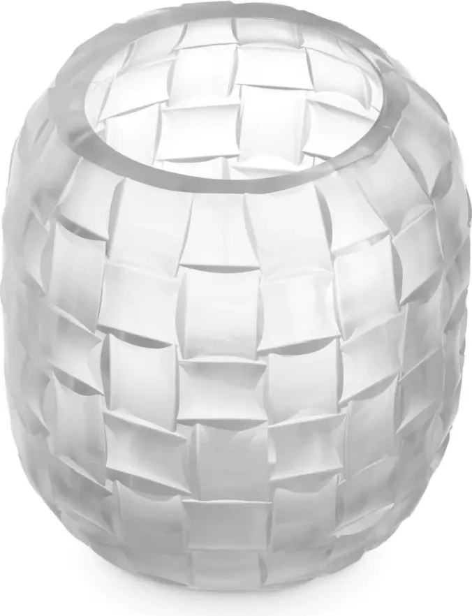 Vas decorativ design LUX realizat manual din sticla Varese S frosted