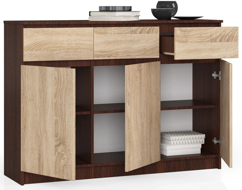 Comodă Keanu VI (wenge + stejar sonoma). 1069053