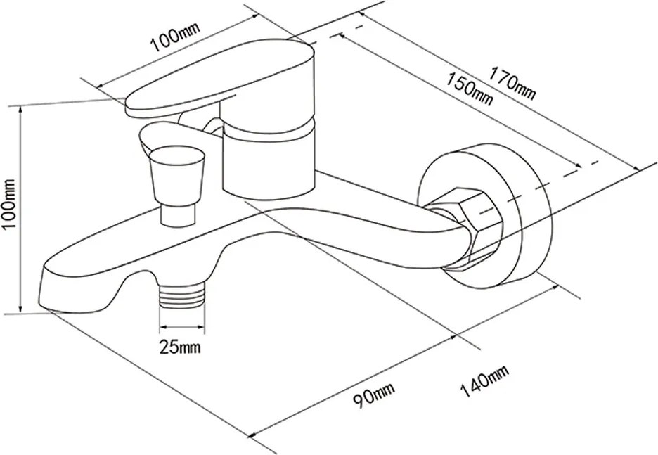 Robinet de umplere a băii Colly negru