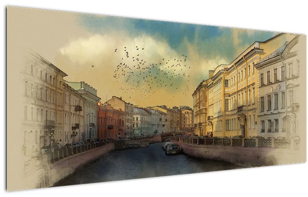Tablou - Râul Moyka, Sankt Petersburg, Rusia (120x50 cm)