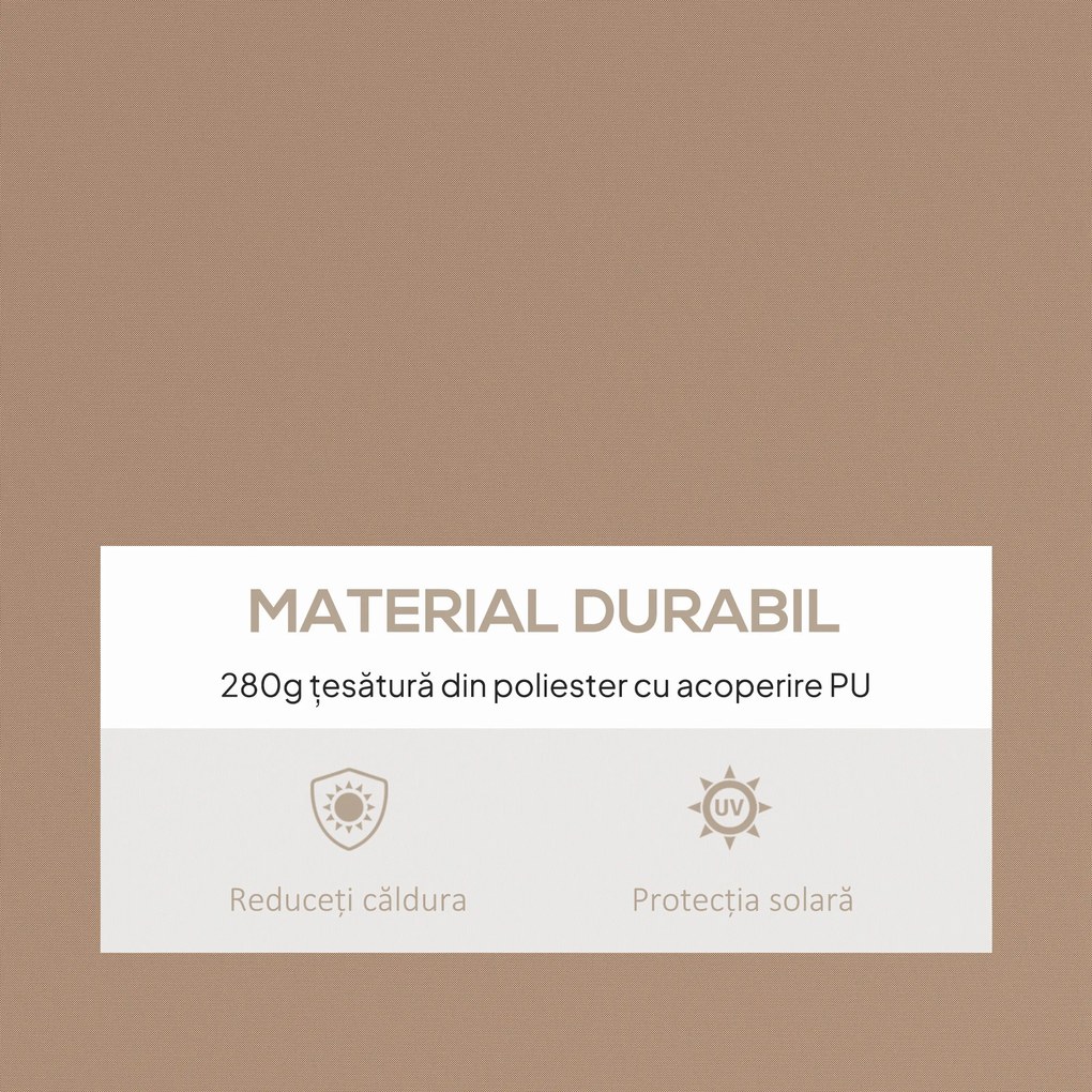 Outsunny Copertină Pliabilă pentru Exterior, Copertină Tip Roll-Up cu Deschidere Manivelă, 350x250 cm, Galben | Aosom Romania