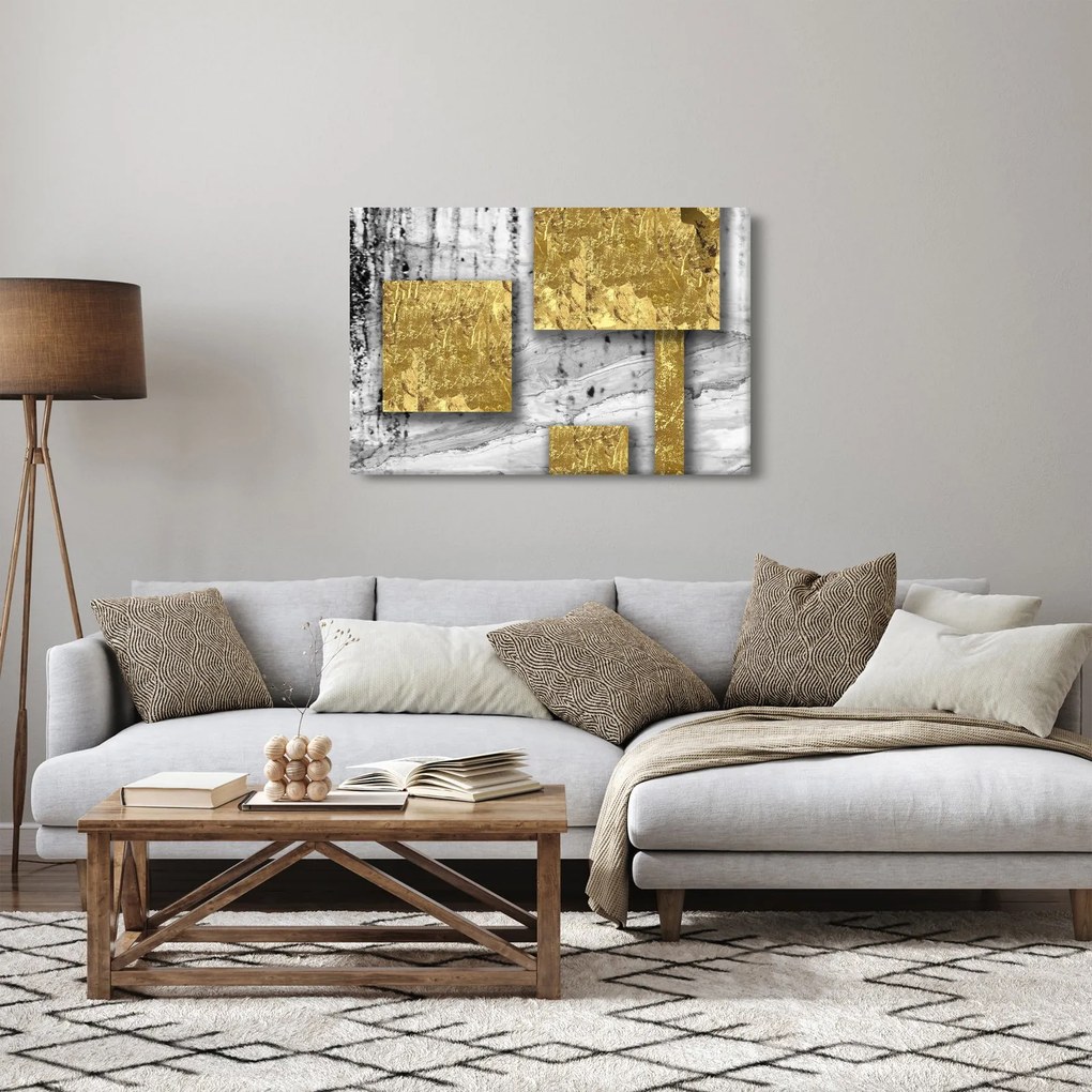 Tablou - Pătrate de aur N⁰3 (90x60 cm)