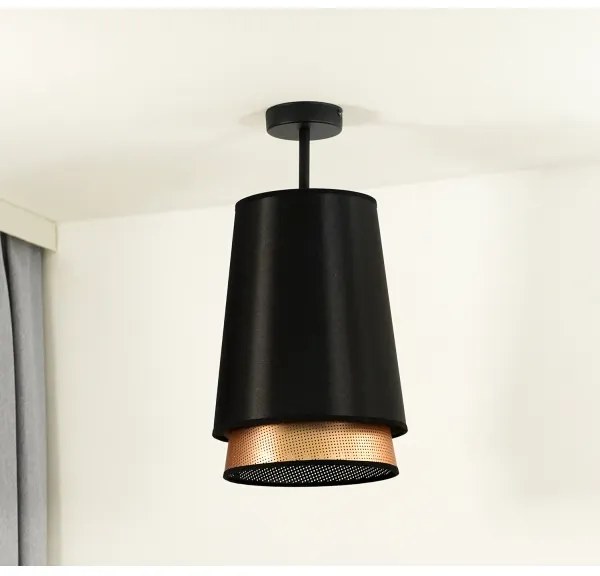 Lustră aplicată BELL Duolla SHINY 1xE27/15W/230V d. 25 cm negru/cupru