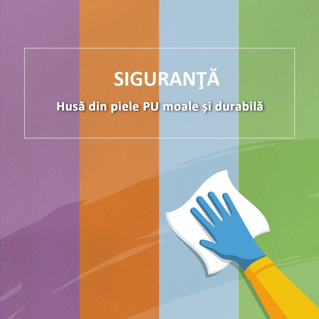 HOMCOM Set 4 Blocuri Moi pentru Copii 1-3 Ani, Spumă și Piele PU, Jucării de Cățărat, Multicolor | Aosom Romania
