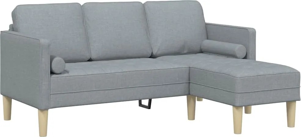 vidaXL Set de canapea cu pernă Gri deschis Poliester