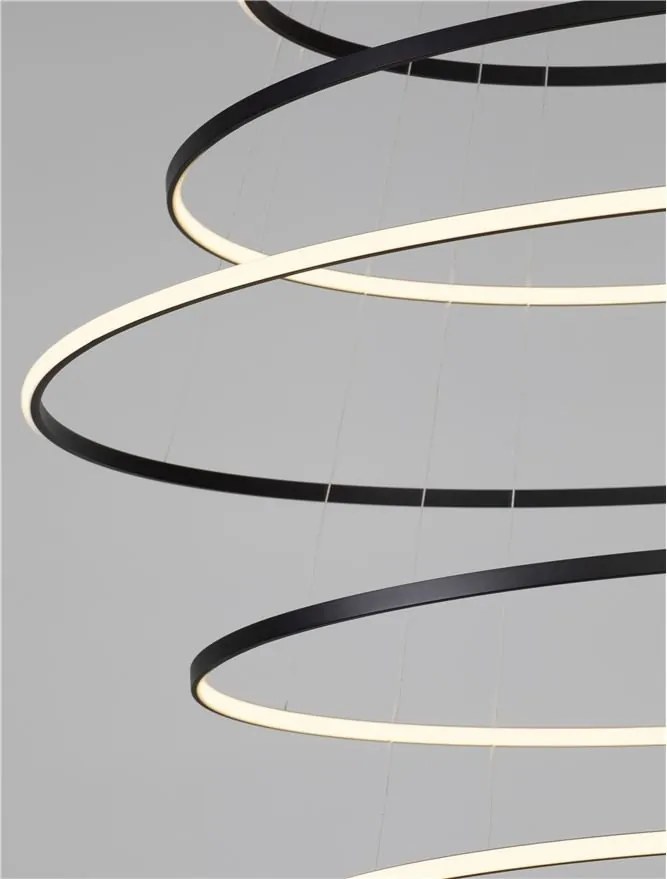 Lustra LED CCT, Design Circular, 150cm, Negru, Maelo NVL-9130644