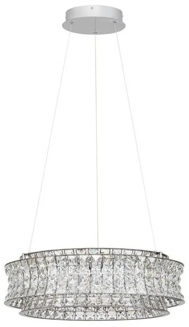 Lustra suspendata LED crom, cristale sticla CELYSIA 60cm