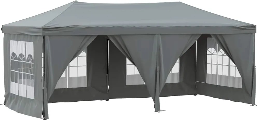vidaXL Cort pliabil pentru petrecere, pereți laterali, antracit, 3x6 m