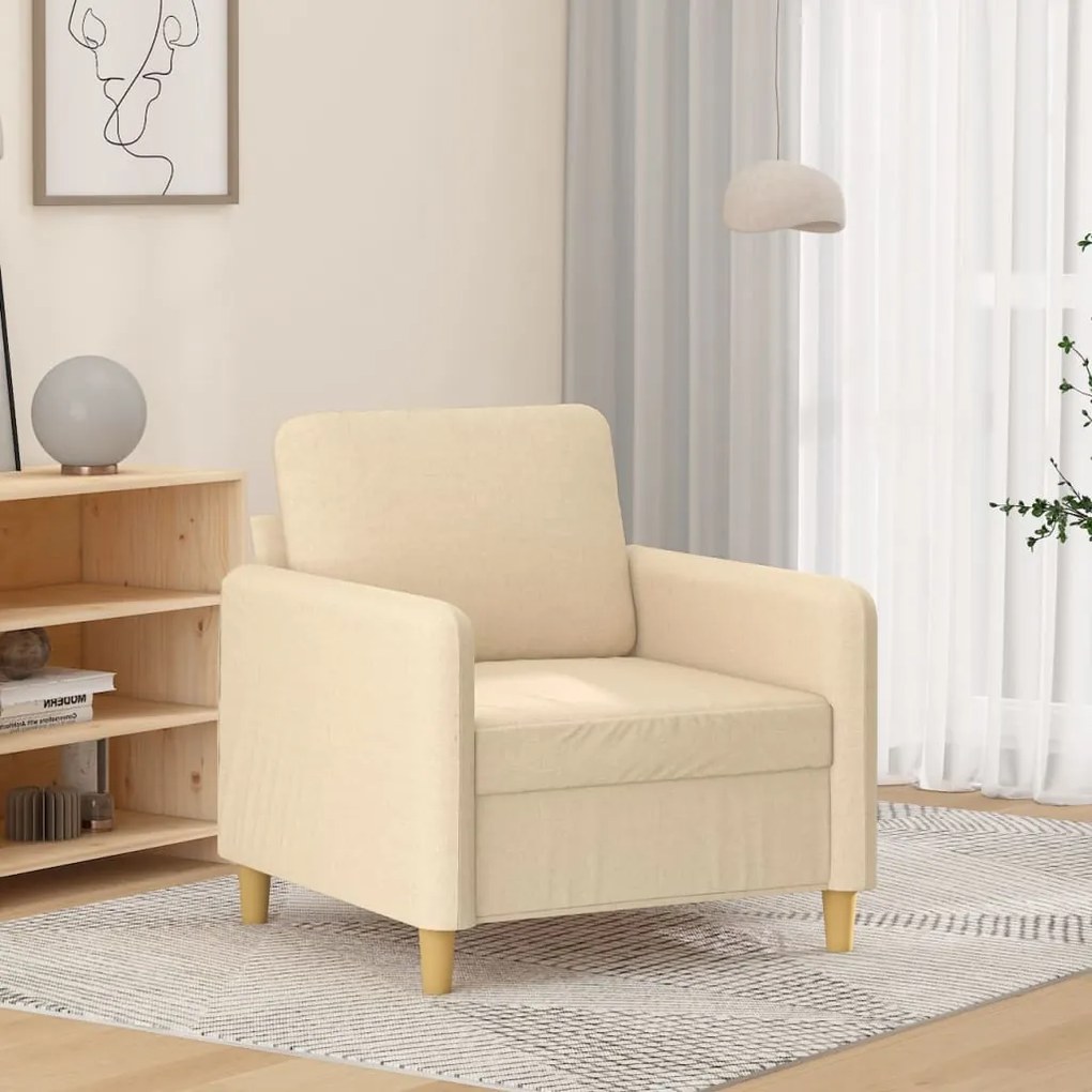 349075 vidaXL Fotoliu canapea, crem, 60 cm, material textil