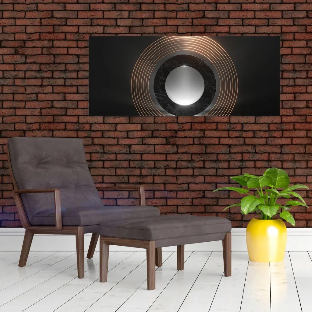 Tablou - Abstracție, luna peste apă (120x50 cm)