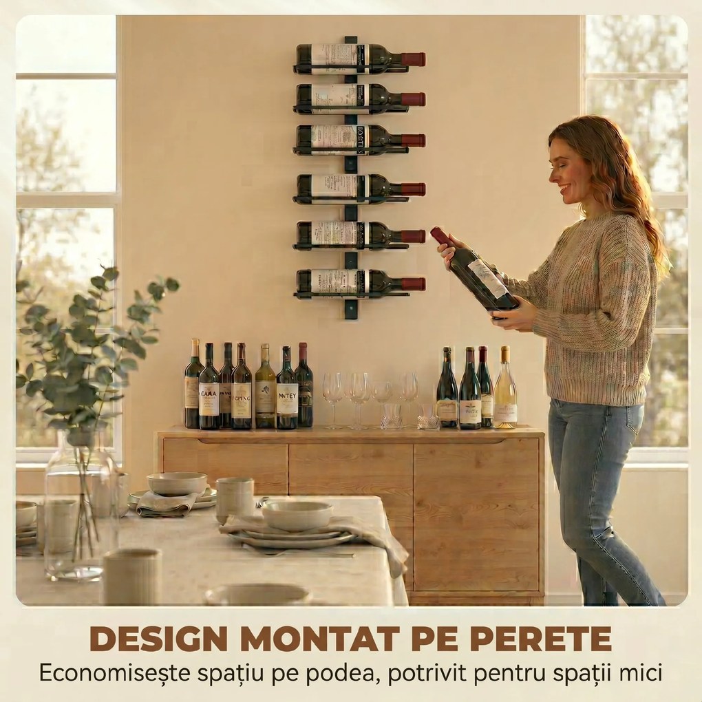 HOMCOM suport de sticle slim | Aosom Romania