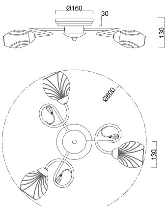Lustră aplicată Brilagi MEGAPOLIS 3xE14/60W/230V auriu