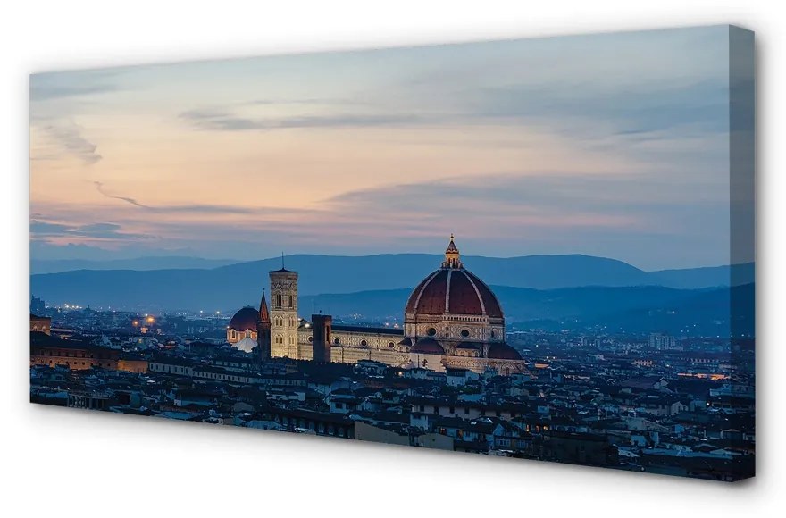 Tablouri canvas Italia Catedrală noapte panorama