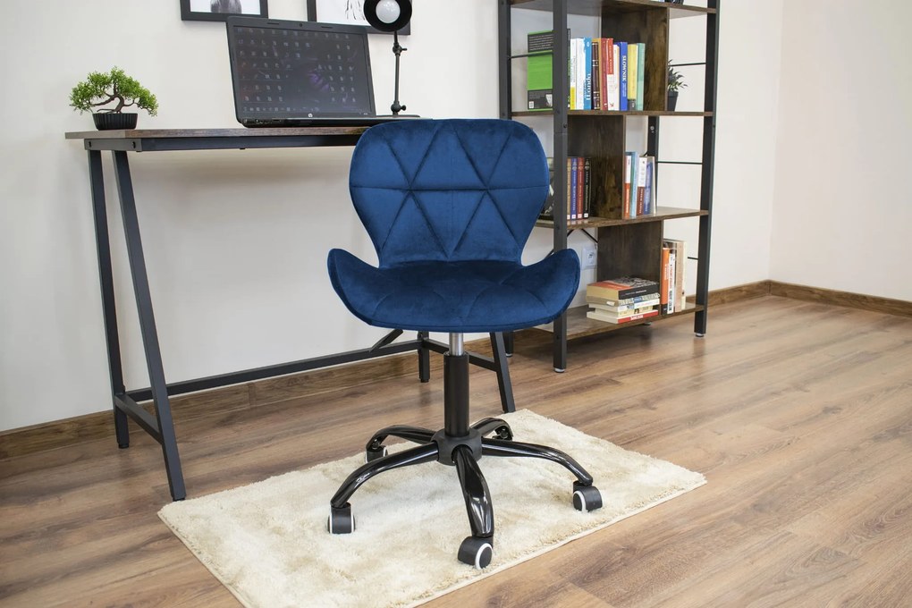 OFERTA Scaun de birou albastru inchis NOTO VELVET II. calitate