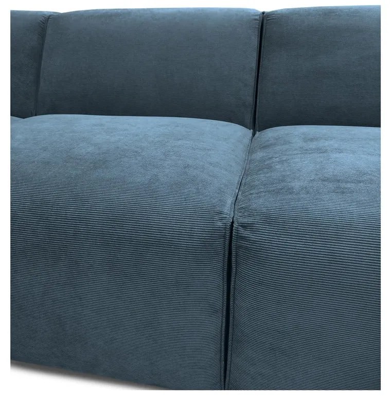 Colțar albastru cu tapițerie din catifea reiată (cu colț pe partea dreaptă) Sting – Scandic