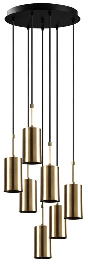 Lustră de 7 becuri Opviq lights Kem Tube, auriu