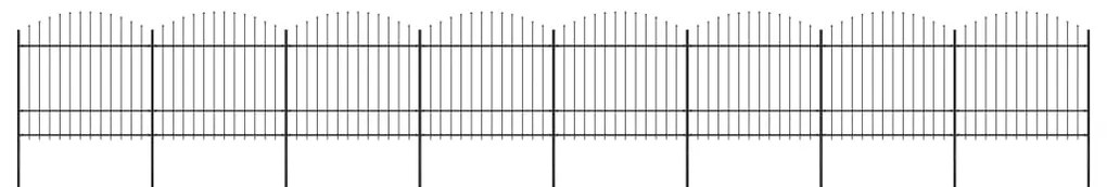 vidaXL Gard de grădină cu vârf tip suliță din oțel 1426x175 cm, negru