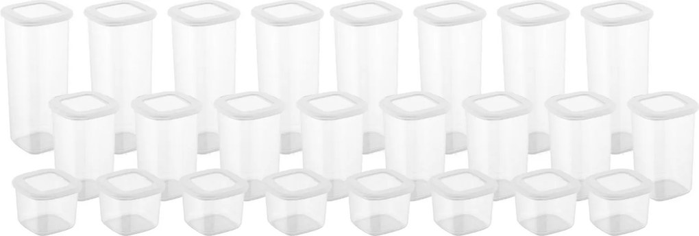 Set caserole depozitare (24 buc) BNMPOLYWS24-51217 plastic 10 x 10 x 9,5 cm Alb P14A