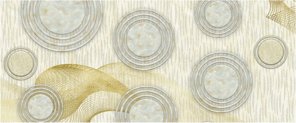 Tablou - Abstract, cercuri de marmură (120x50 cm)