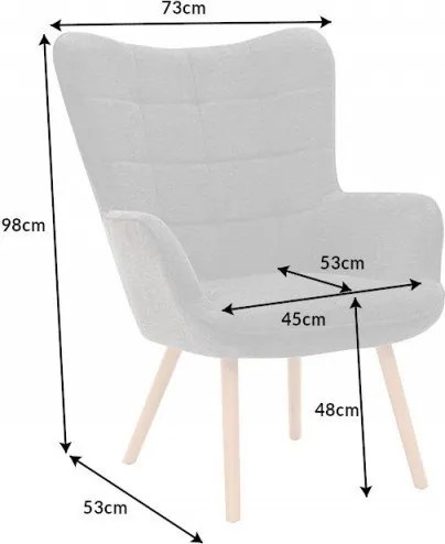 Fotoliu Scandinavia gri/ natur