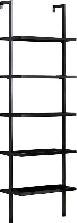 Biblioteca de perete Harvion din metal si MDF, negru, 60x22x200 cm