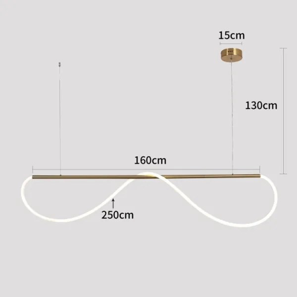 Candelabru LED suspendat pe cablu MELECA LED/36W/230V 3000/4000/6000K 160 cm auriu