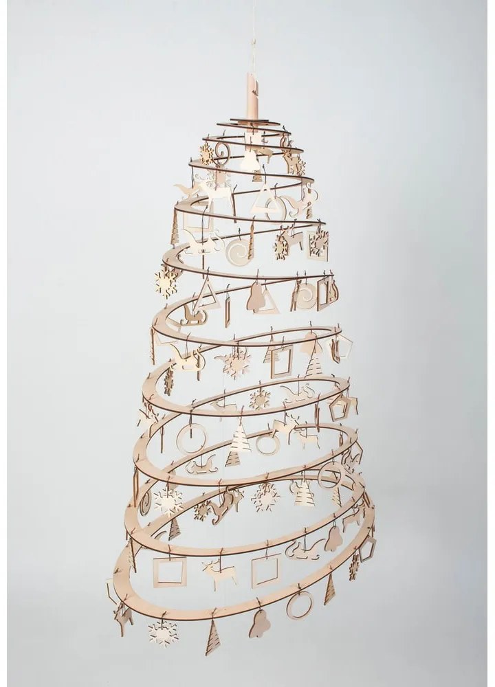 Set 10 decorațiuni de Crăciun din lemn Spira Medium