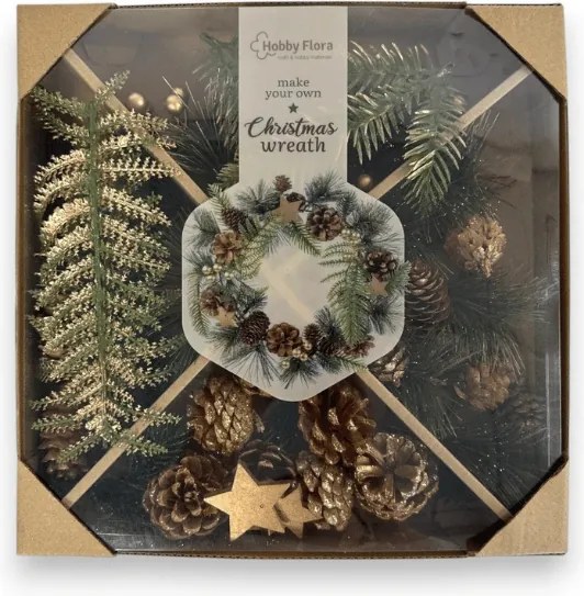 Set creativ DIY CHRISTMAS pentru realizarea de coroane si decoratiuni - variante diverse