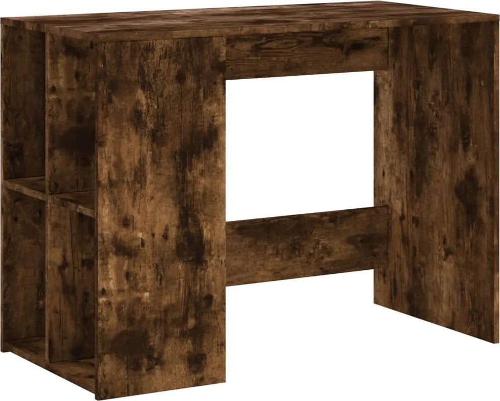 vidaXL Birou, stejar afumat, 102x50x75 cm, lemn compozit